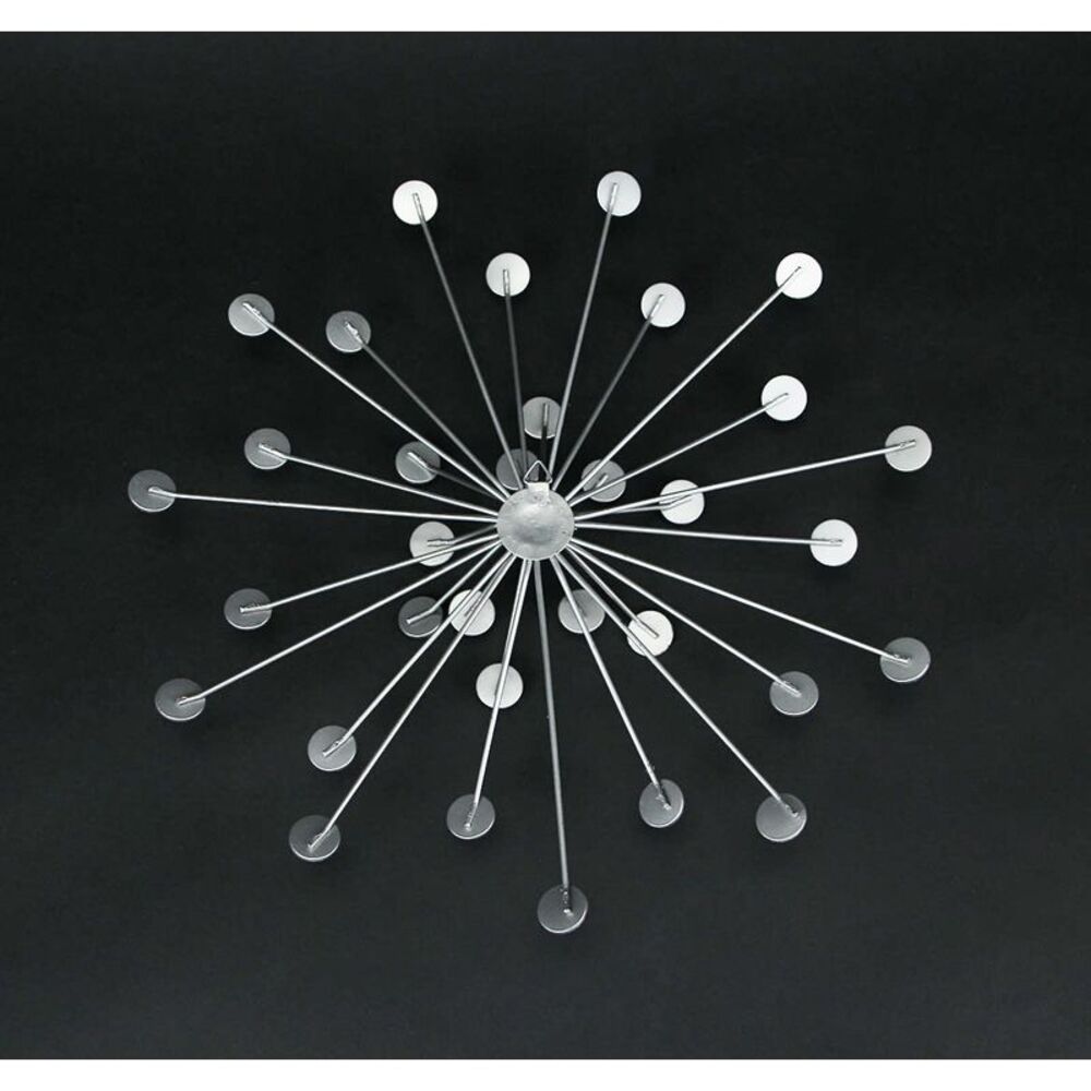 Jeweled Metal Sunburst Wall Mounted Hanging Sculpture Set of 2 - Picture 2 of 2